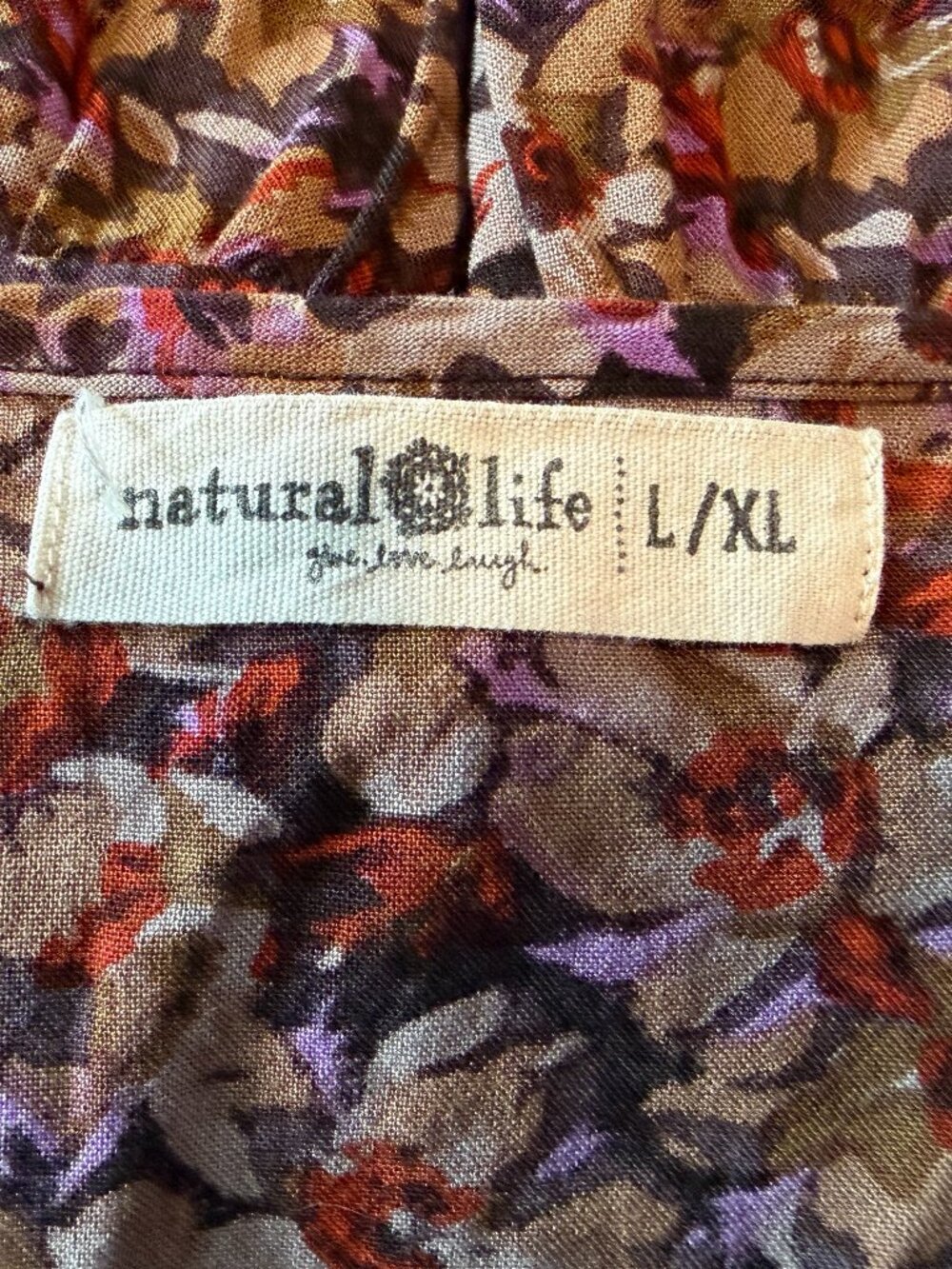 Natural Life Boho Floral Tiered Midi Dress L/XL Cottagecore Flowy Fall NWOT - Picture 7 of 8